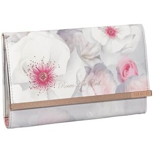 TED BAKER Chelsea Border Floral Snap Close Jewelry Roll Organizer * NWOT
